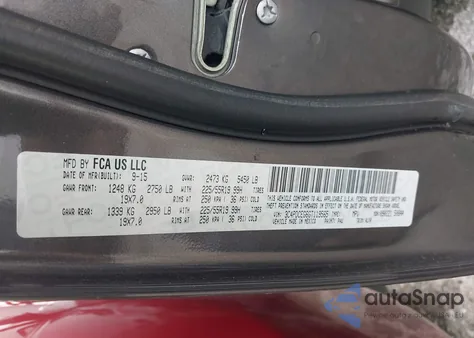 2016 Dodge Journey R/T из США, поврежденный, VIN 3C4PDCEG6GT119565